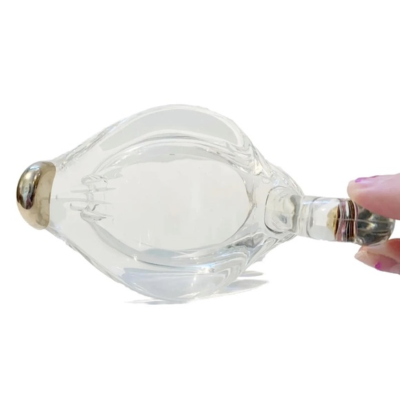 Vintage Swan Soap Dish Transparent Plastic Clear Gold Coloured Metal Accent Bird - Picture 6 of 10